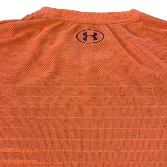 Under Armour Orange Black Short Sleeve Crew Neck‎ Activewear Shirt Size L - Picture 4 of 5